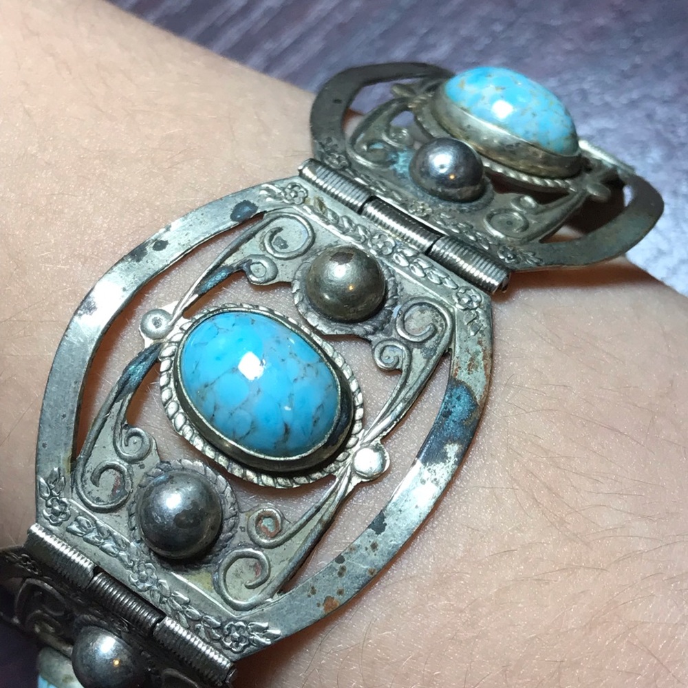 Gemstone vintage bracelet. Marked. - Picture 2 of 7